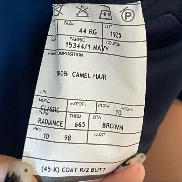 NWOT Stafford Camel Hair Blue Blazer Size 44R - Picture 10 of 10